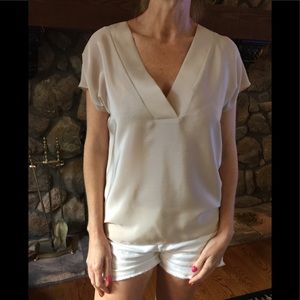 Amanda Uprichard 100% Silk V Neck Top-Size Medium